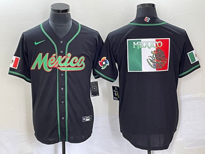 Men 2023 World Cub Mexico Blank Black Nike MLB Jersey6->more jerseys->MLB Jersey